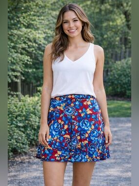 LuLaRoe Azure Floral Women's Skirt